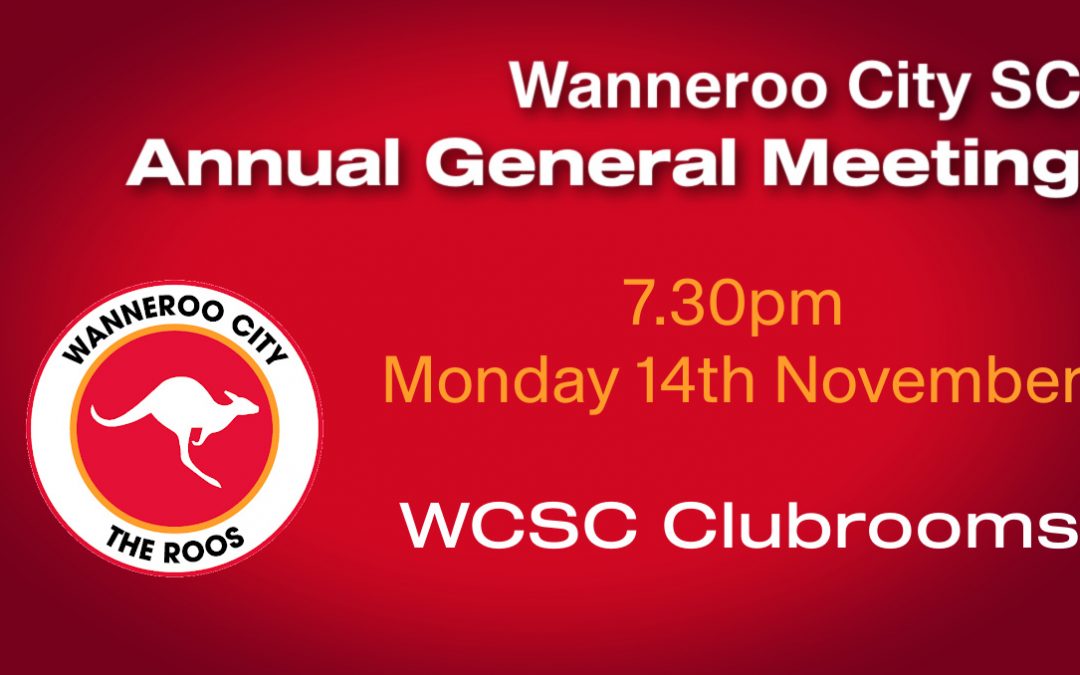 Notice of Annual General Meeting Monday 14th November 7:30pm